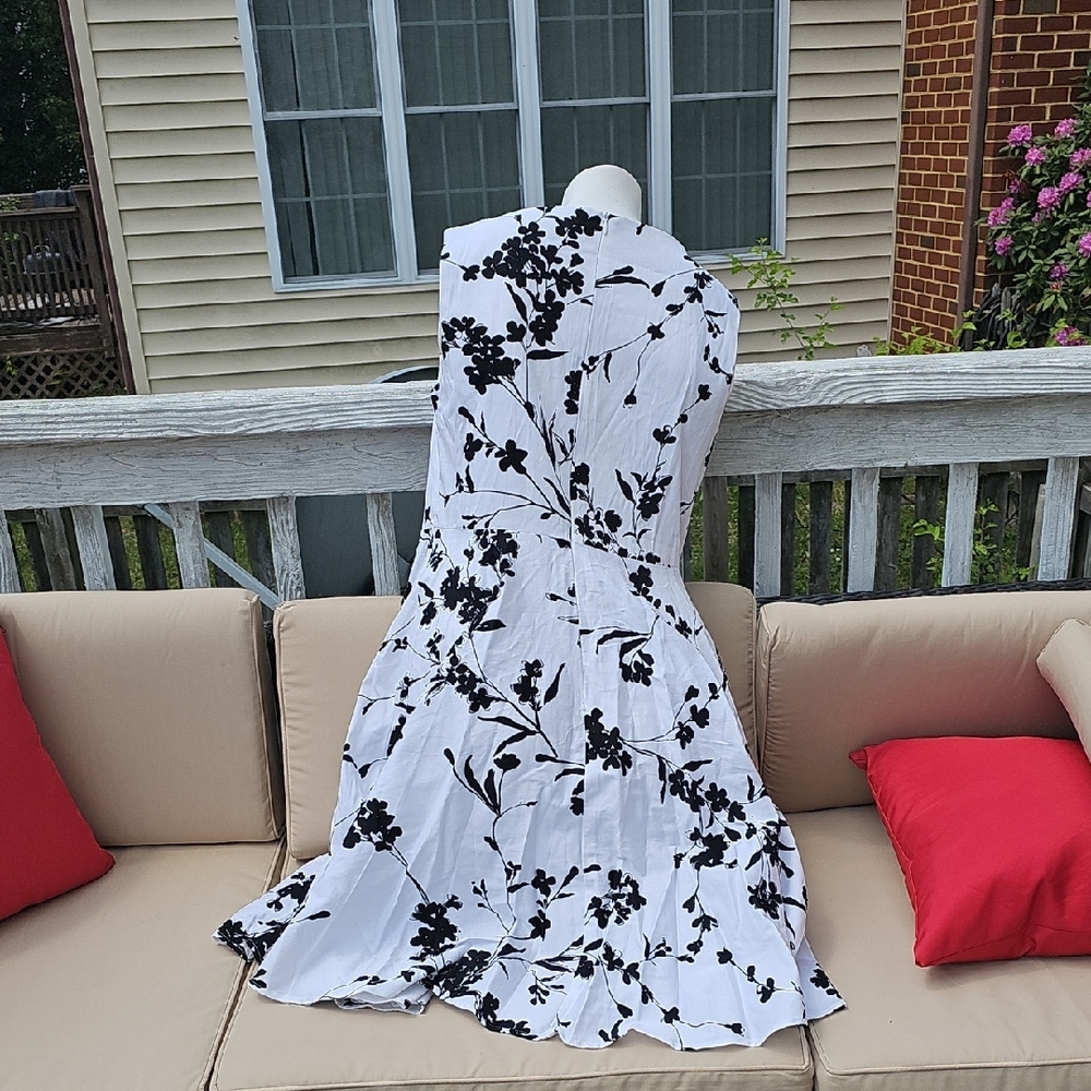 Grace Karin Black and White Fit and Flare Dress - Picture 6 of 9